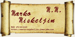 Marko Miškeljin vizit kartica